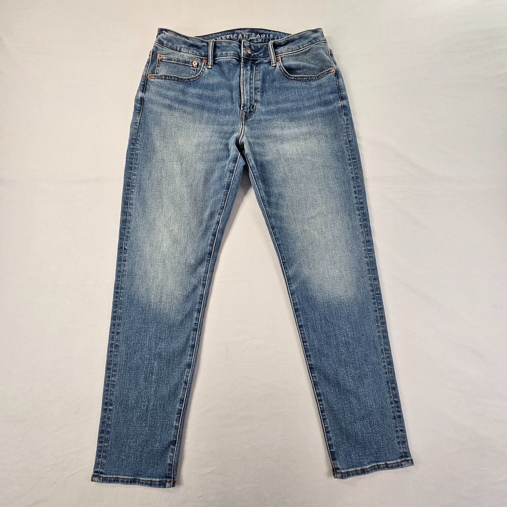American Eagle AirFlex+ Mens 34x32 Athletic Fit Jeans Light Wash Stretch Denim